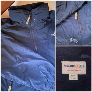 Rambo Kids Equestrian Winter Jacket - Blue - Size 9-10 Years - Zip-Away Hood